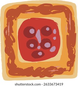 Hand-Drawn Abstract Danish Pastry Illustration