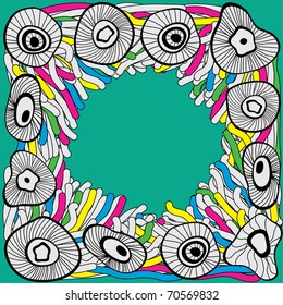 hand-drawn abstract doodle frame