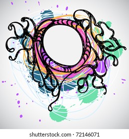 hand-drawn abstract doodle frame
