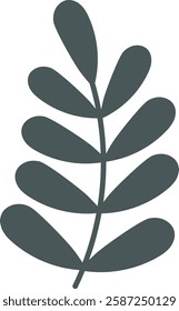 Handdrawn Abstract Floral Branch Vector Illustration