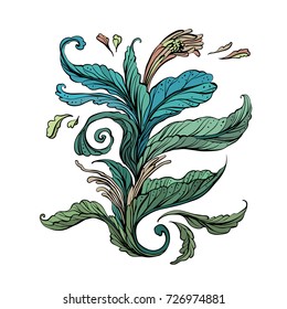 Hand-drawn Abstract floral with ethnic ornaments doodle pattern. Vector illustration.