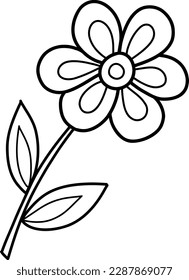 A hand-drawn abstract flower. Contour flower. Vector illustration