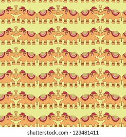 Hand-Drawn Abstract Henna pattern elephant