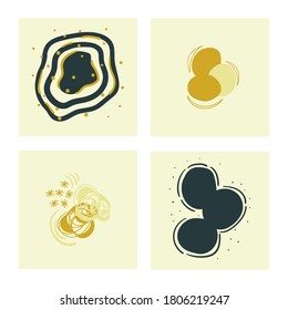 hand-drawn abstract modern square vector illustration, Creative background in trendy style. Design templates or social media stories and posts.