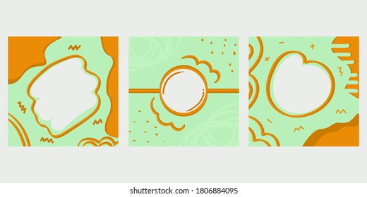 hand-drawn abstract modern square vector illustration, Creative background in trendy style. Design templates or social media stories and posts.