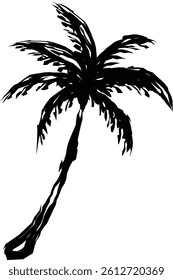 Hand-Drawn Abstract Palm Tree Vector Silhouette