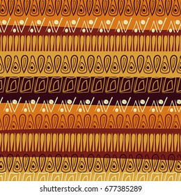 Hand-drawn abstract pattern in African style tribal background. vector