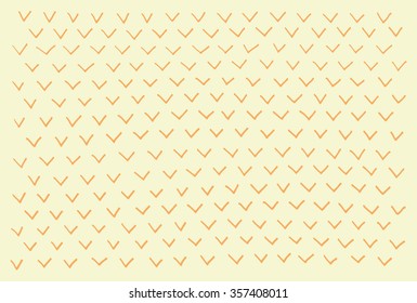 Handdrawn abstract pattern. Birdie, checkmark. Vector isolated.