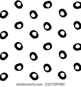 A hand-drawn abstract  pattern with grunge black textured dots. Hand-drawn ink dirty circles. For illustrations, cards, sketches, banners, invitations, flyers, posters, wrapping paper, and textiles.