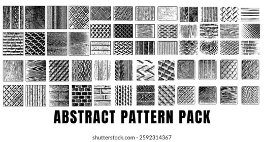 Hand-Drawn Abstract Pattern Pack - Black and White Textures