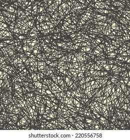 Hand-drawn abstract scribble seamless pattern. Vector