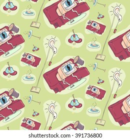  hand-drawn abstract seamless pattern
