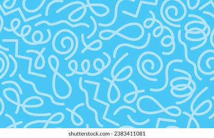 Hand-Drawn Abstract Seamless Pattern. Modern Seamless Texture with Abstract Lines Ornament. Vector Trendy Background for Fashionable Surface Design, Textile, Fabric, Prints. 