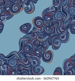 Hand-drawn abstract seamless pattern. used as background.