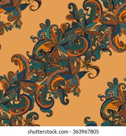 Hand-drawn abstract seamless pattern. used as background.