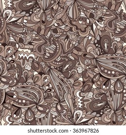 Hand-drawn abstract seamless pattern. used as background.