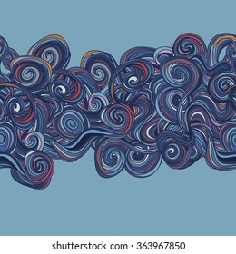 Hand-drawn abstract seamless pattern. used as background.
