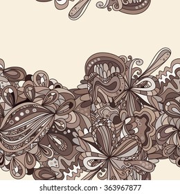 Hand-drawn abstract seamless pattern. used as background.