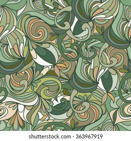 Hand-drawn abstract seamless pattern. used as background.
