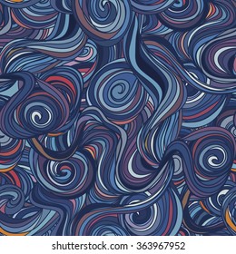 Hand-drawn abstract seamless pattern. used as background.