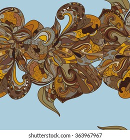 Hand-drawn abstract seamless pattern. used as background.