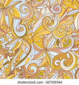 Hand-drawn abstract seamless pattern. used as background.
