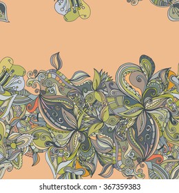 Hand-drawn abstract seamless pattern. used as background.