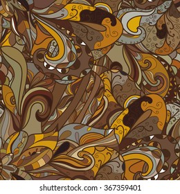 Hand-drawn abstract seamless pattern. used as background.