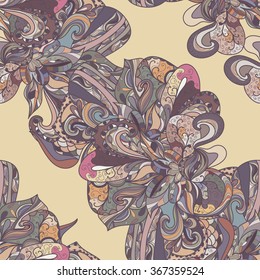 Hand-drawn abstract seamless pattern. used as background.