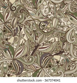 Hand-drawn abstract seamless pattern. used as background.