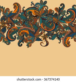 Hand-drawn abstract seamless pattern. used as background.