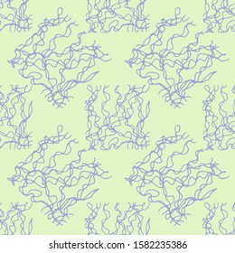 Hand-drawn abstract seamless texture on a pastel green background. EPS 10 vector