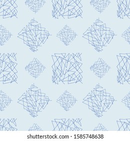 Hand-drawn abstract seamless texture on a light blue background. EPS 10 vector