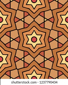 Hand-drawn abstract seamless vector pattern with stars and cross lines. Seamless Christmas cookies pattern. Christmas paper pattern.