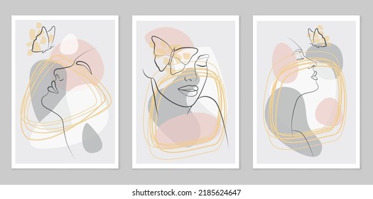 A hand-drawn abstract set of figures, in the boho style with a color form. Vector flat illustration. Boho style. Design for drawing, logo, posters, invitations, greeting cards.