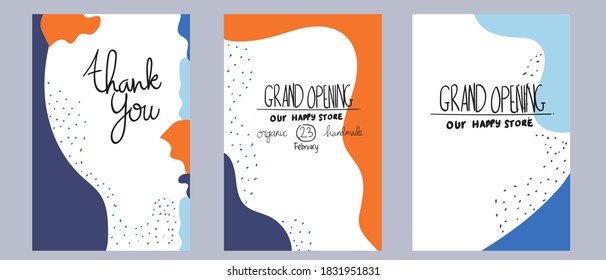 Hand-drawn abstract shape modern frame design template vector illustration. Good for social media posts, mobile apps, cards, invitations, banners design and web/internet ads.