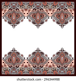 Hand-drawn abstract tribal vintage ethnic paisley ornament. Seamless retro pattern can be used for wallpaper, pattern fills, web page background,surface textures - stock vector.