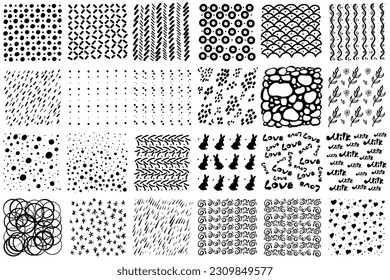 Hand-drawn abstract vector textures. minimal graphic natural patterns and ornaments. Vector illustration