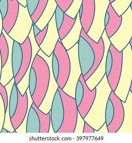 Hand-drawn abstract wave seamless pattern. used as background.