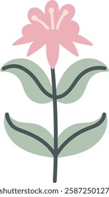 Handdrawn Abstract Wildflower Vector Illustration