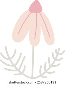 Handdrawn Abstract Wildflower Vector Illustration