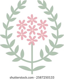 Handdrawn Abstract Wildflower Vector Illustration
