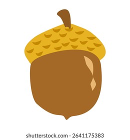 hand-drawn acorn clipart, autumn harvest symbol, rustic nature vector graphic