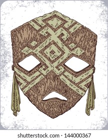 Hand-drawn african zulu masks.
