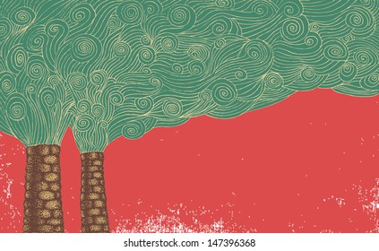 Hand-Drawn air pollution.