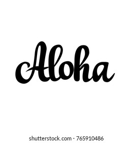 Hand-drawn Aloha Hawaiian greeting design