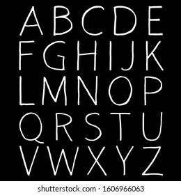 Hand-drawn alphabet. Calligraphy font. Modern brushpen lettering. Grunge style alphabet.