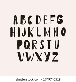 Handdrawn alphabet for your banners or invitations. Vector set of letters. Unique design.