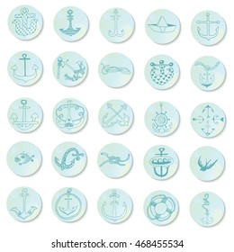 Hand-drawn Anchor Icon Set
