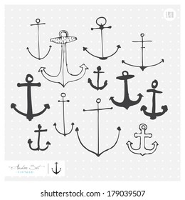 Hand-drawn anchor set 